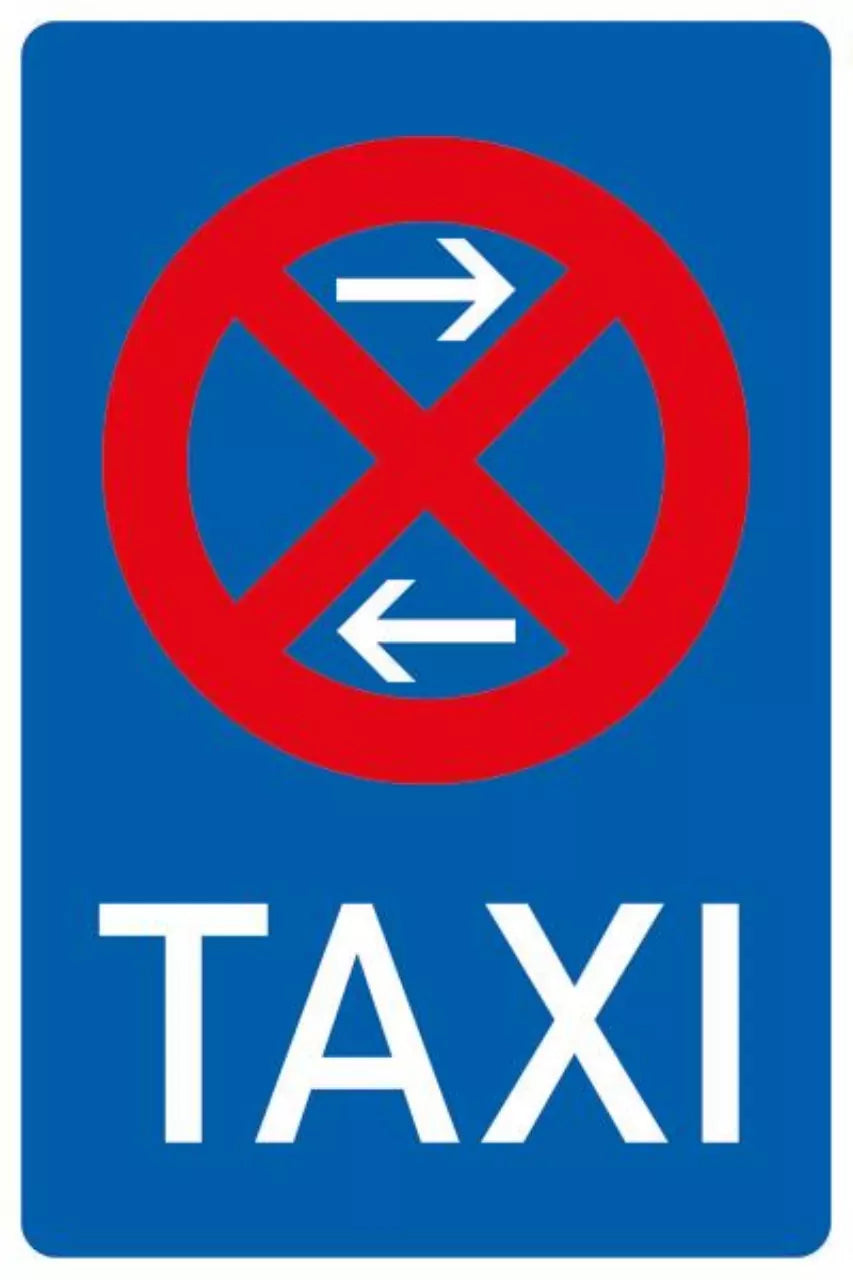 Verkehrszeichen VZ229-31 Taxenstand Mitte, Aufstellung links