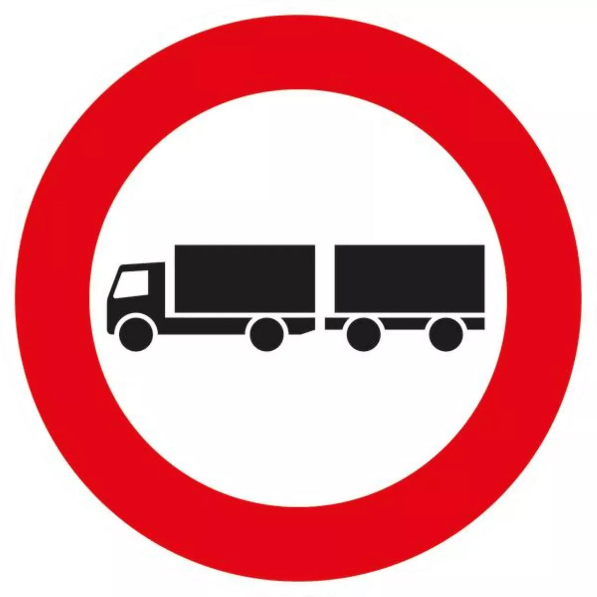 Verkehrszeichen VZ257-57 Verbot für Lastkraftwagen mit Anhänger