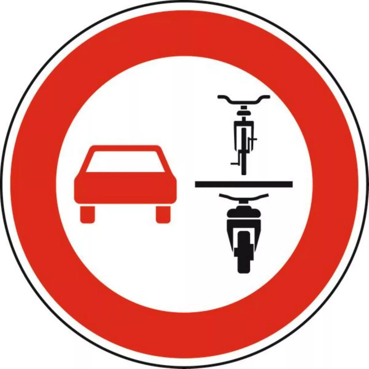 Verkehrszeichen VZ277.1 Verbot des Überholens von einspurigen Fahrzeugen für mehrspurige Kraftfahrzeuge und Krafträder mit Beiwagen