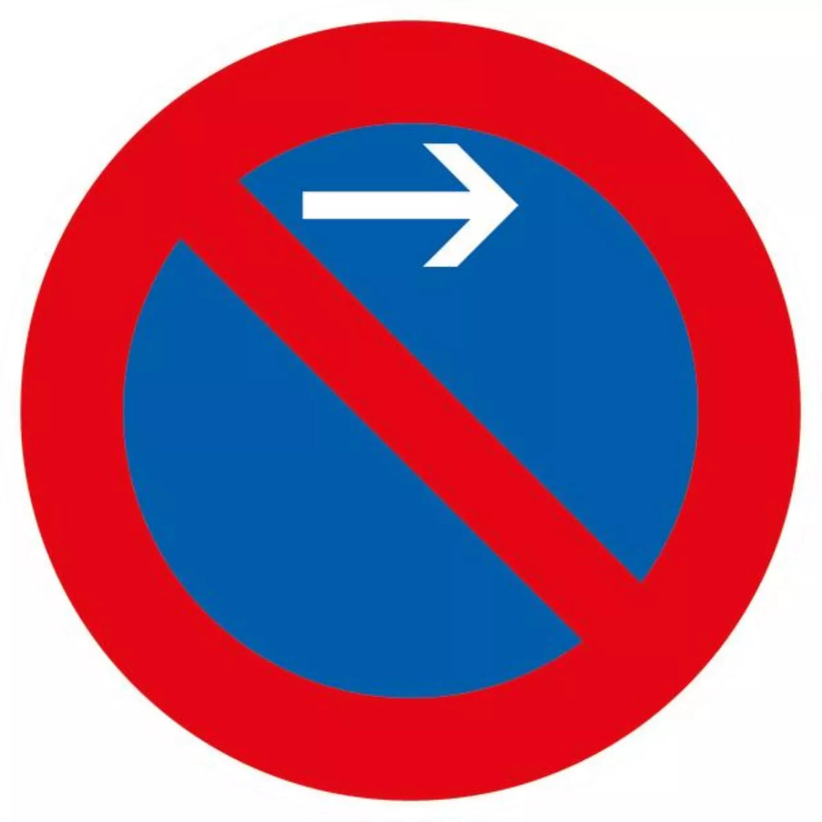 Verkehrszeichen VZ286-21 Eingeschränktes Haltverbot Anfang, Aufstellung links