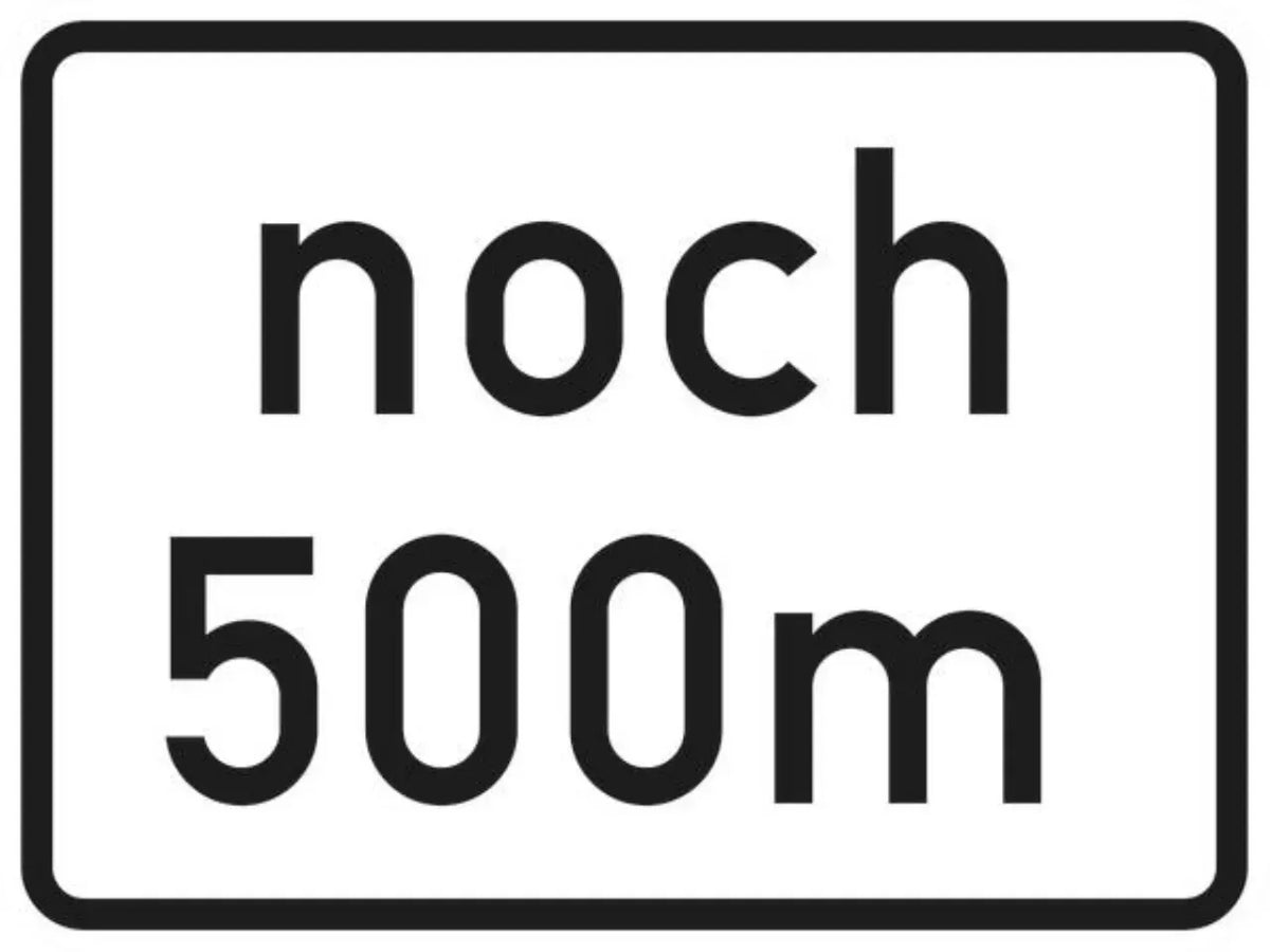 Verkehrszeichen VZ1001-32 noch … m (gemäß VwV-StVO in Tunneln)