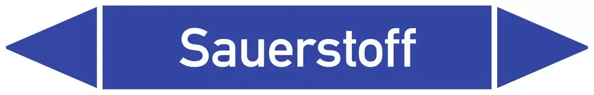 Fließrichtungspfeile, Gruppe 0 - Sauerstoff, Textschild, DIN 2403