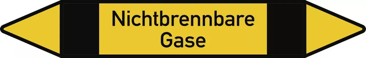 Fließrichtungspfeile, Gruppe 5 - Nichtbrennbare Gase, Textschild, DIN 2403