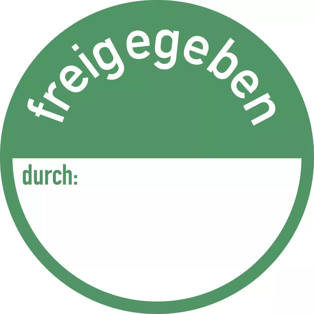 freigegeben durch:, Textschild