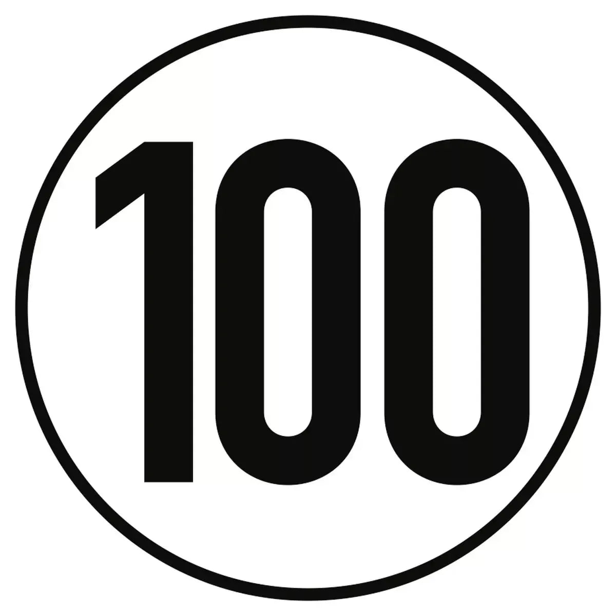 Geschwindigkeitsschild 100 km/h, Textschild, StVZO