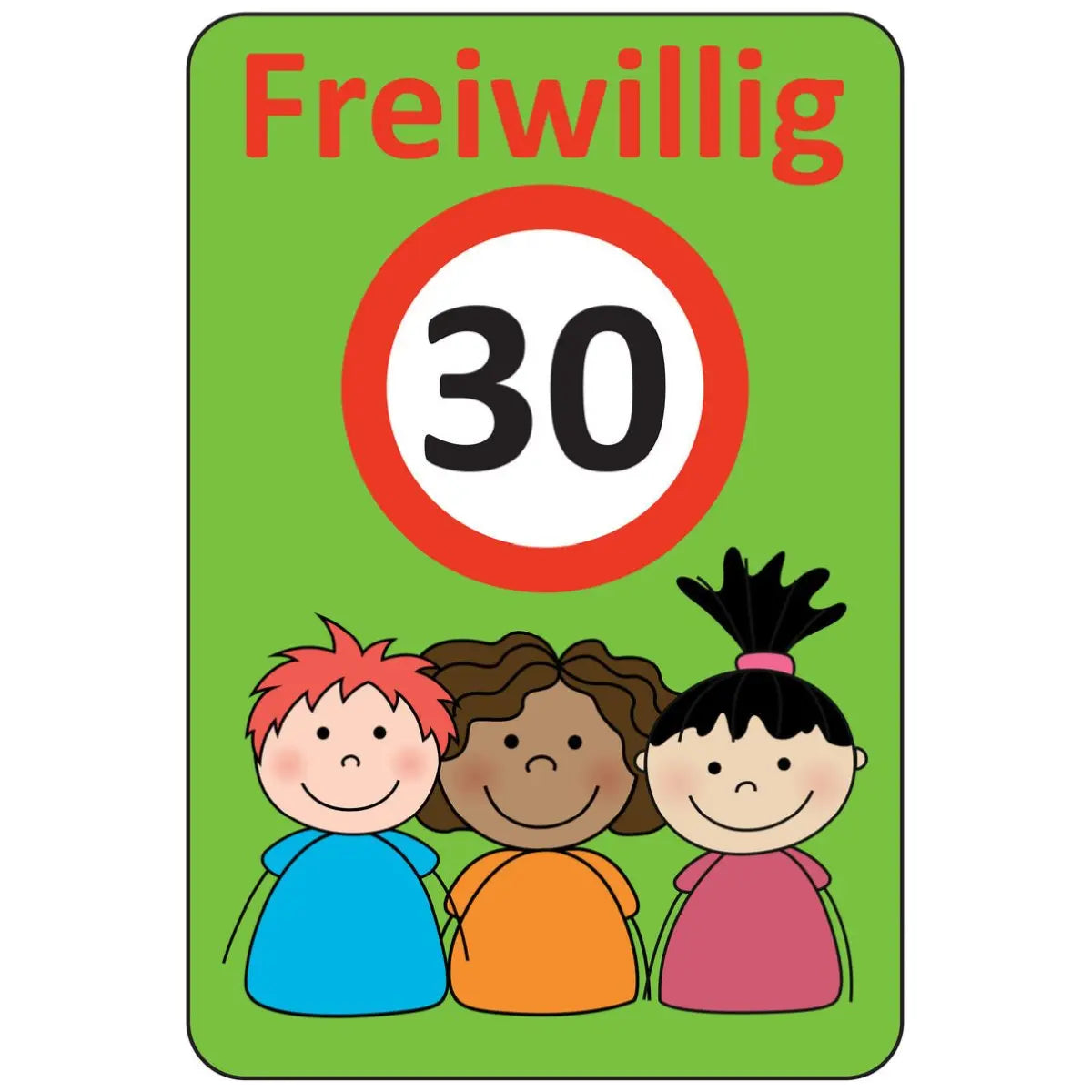 Kinderhinweisschild K7N oder K7 Freiwillig 30 km