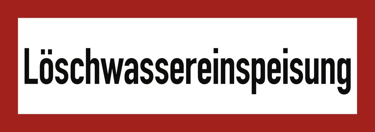 Löschwassereinspeisung, Textschild, DIN 4066