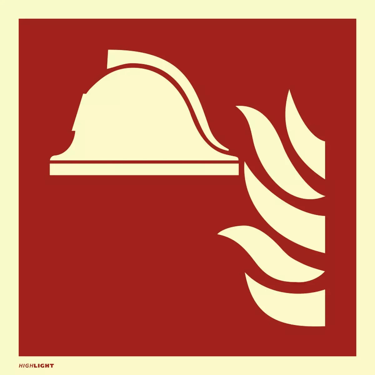 Mittel und Geräte zur Brandbekämpfung, Symbolschild, ISO 7010