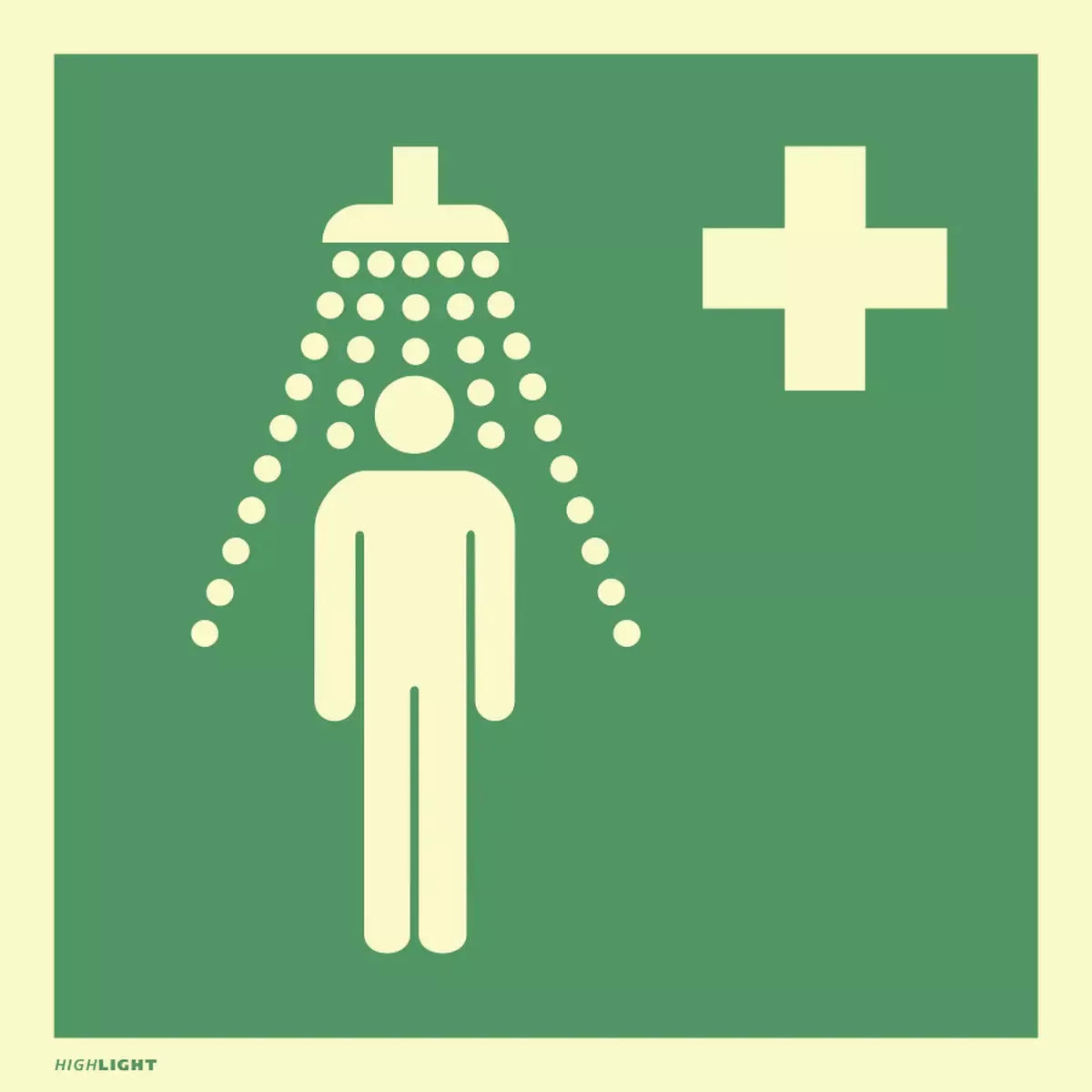 Notdusche, Symbolschild, ISO 7010