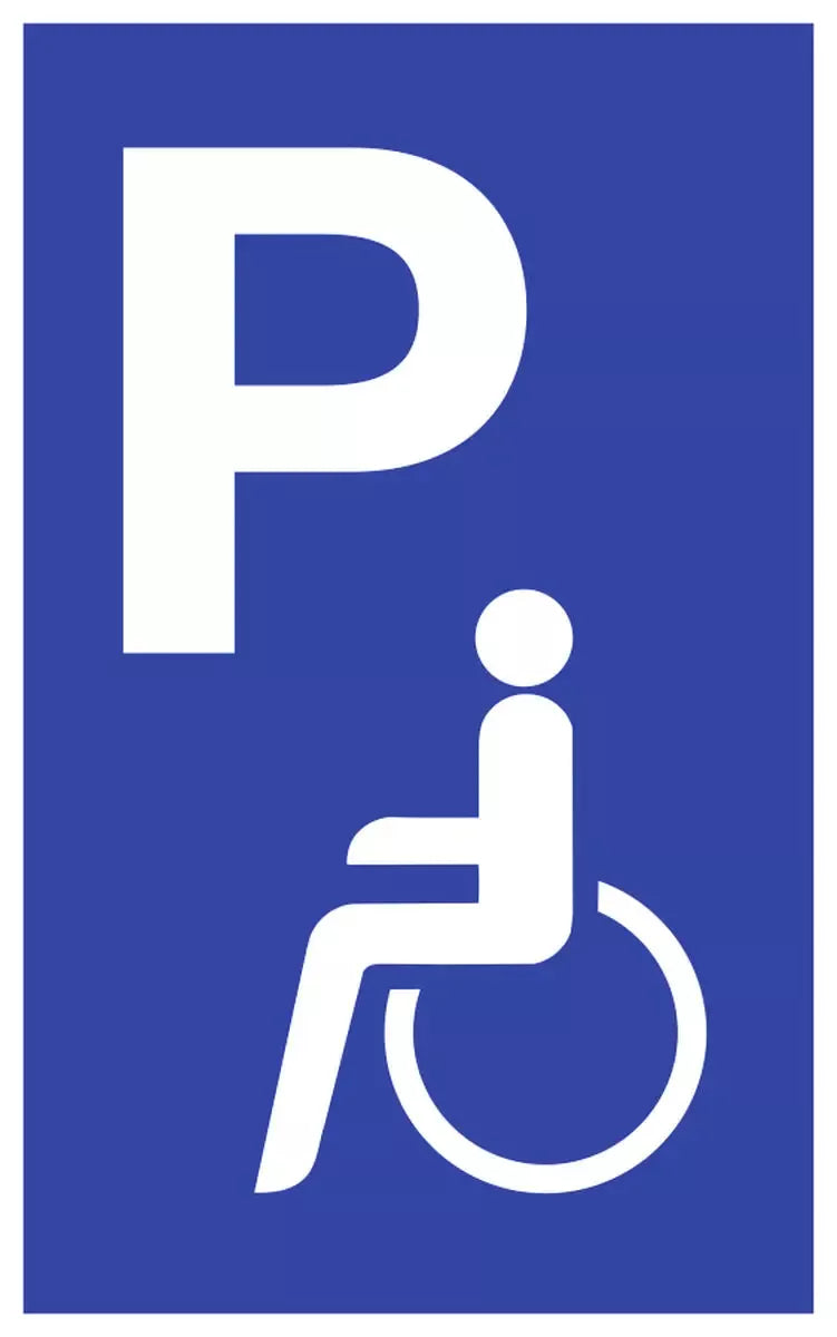 Parkplatzschild Parkplatz für Behinderte, Symbolschild