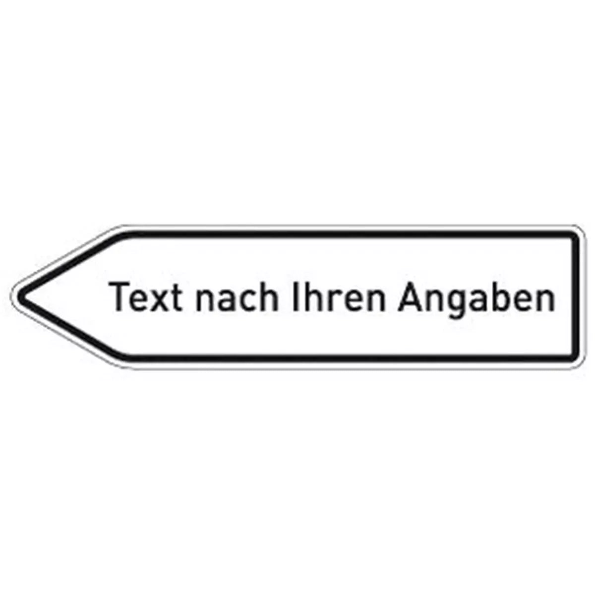Pfeilwegweiser weiß mit Text nach Ihren Angaben, Textschild