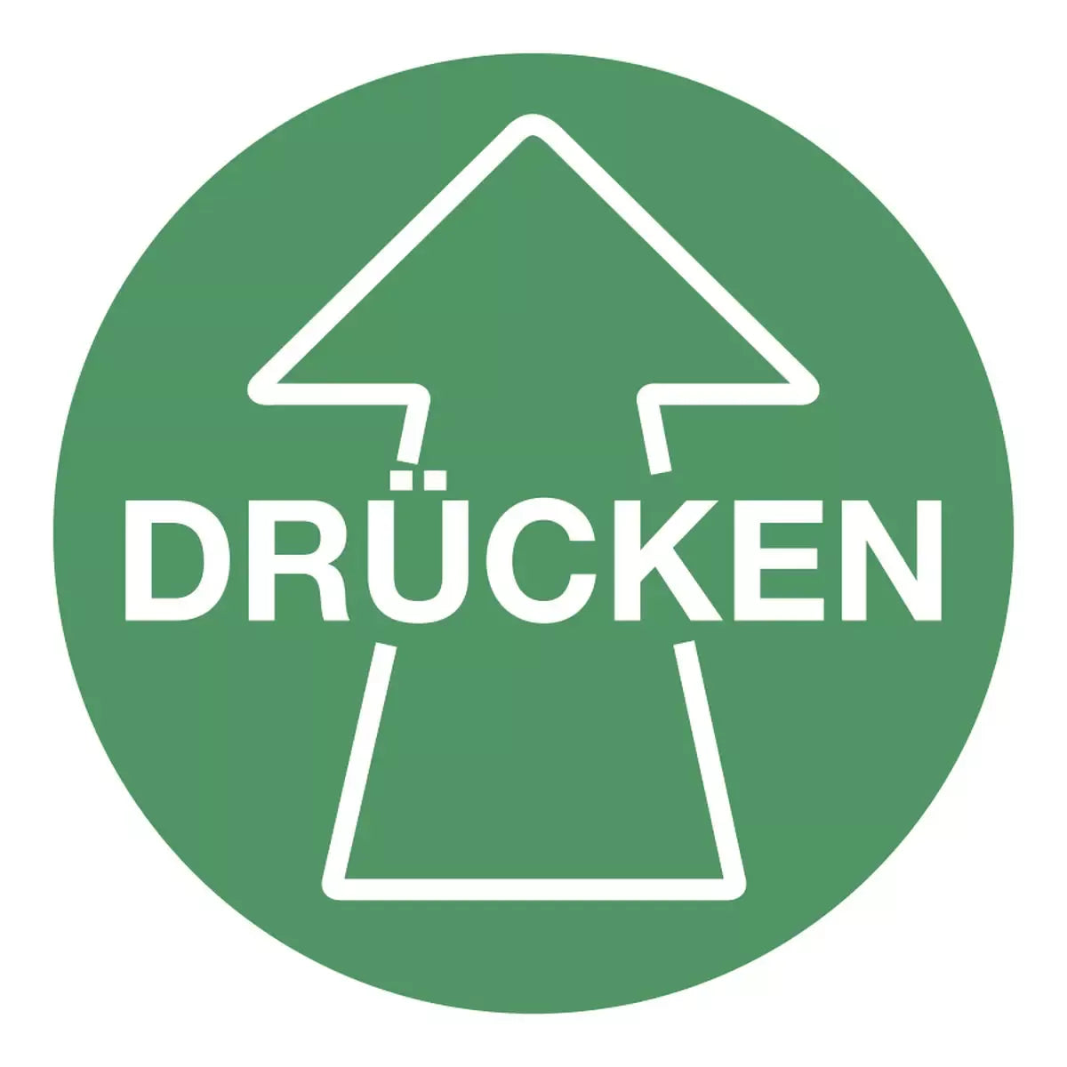 Piktogramm Drücken mit Pfeil, Kombischild