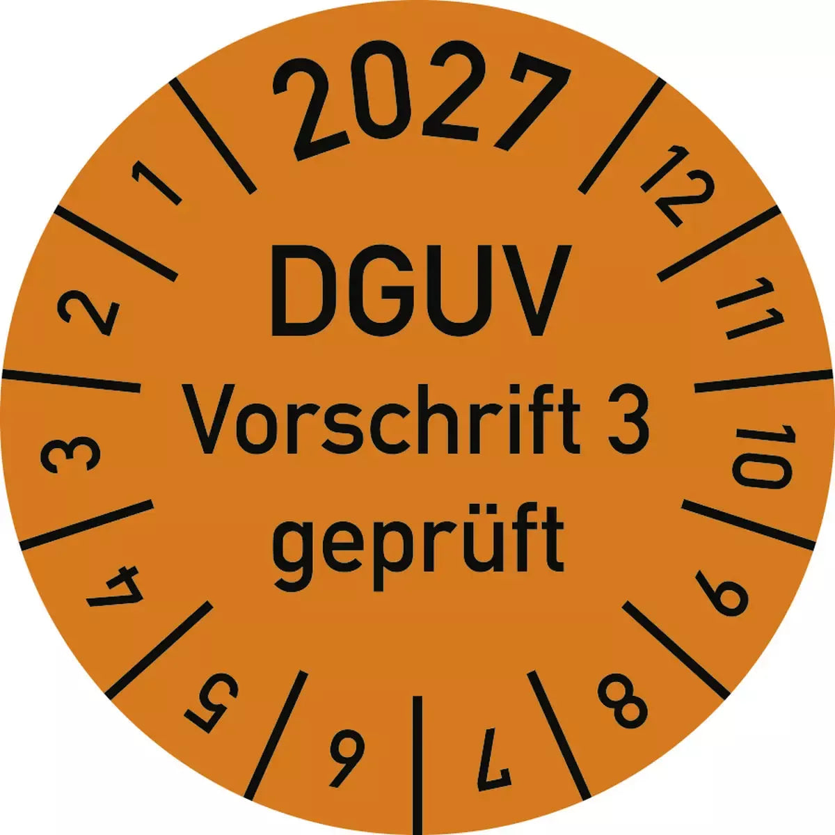 Prüfplakette 2027 DGUV Vorschrift 3 geprüft