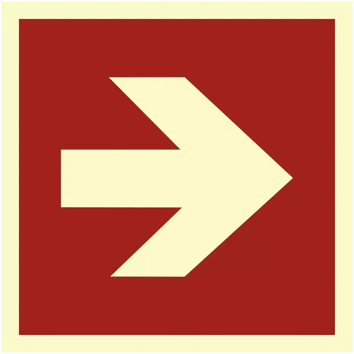 Richtungsangabe für Brandschutzzeichen, Symbolschild, ISO 3864