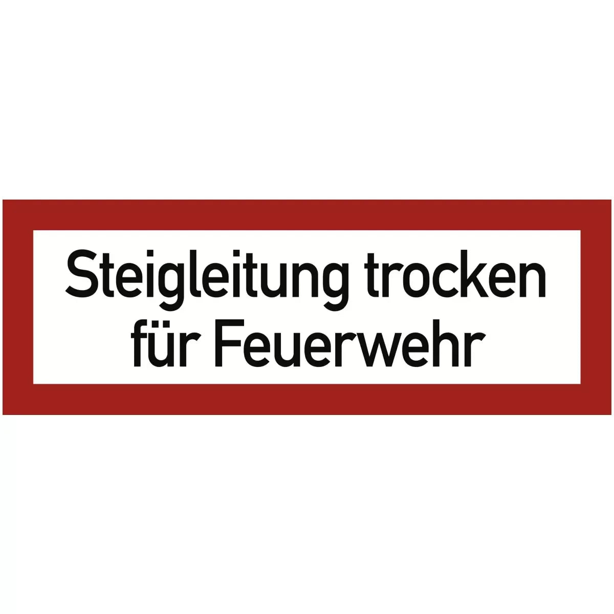 Steigleitung trocken für Feuerwehr, Textschild, DIN 4066