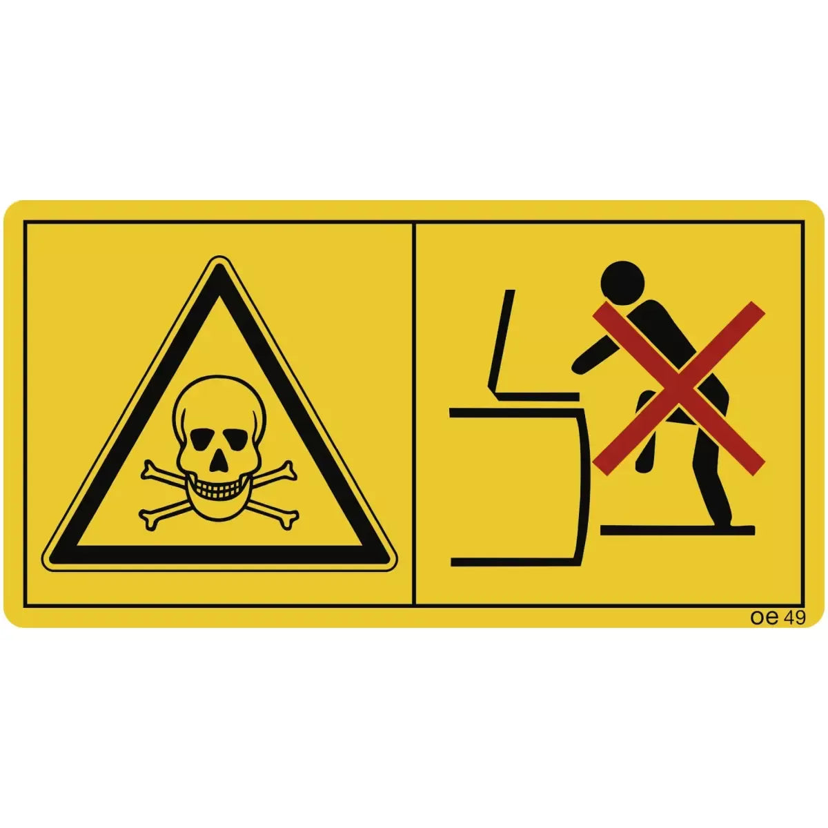 Vergiftungsgefahr - Niemals in den Behälter steigen (Querformat), Symbolschild, ISO 11684