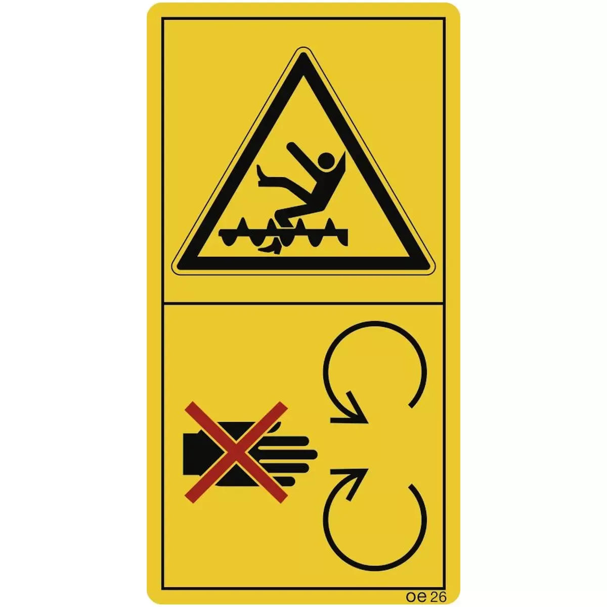 Während des Betriebs Schutzeinrichtungen nicht öffnen ...(Hochformat), Symbolschild, ISO 11684