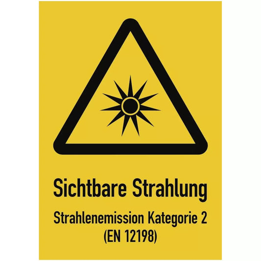 Warnzeichen (gelb) mit Standardsymbol und Text nach Ihren Angaben