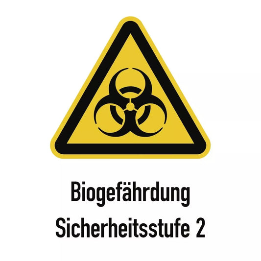 Warnzeichen (weiß) mit Standardsymbol und Text nach Ihren Angaben