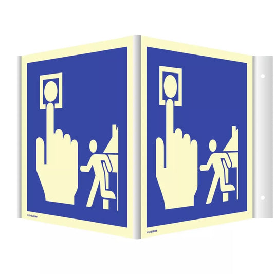 Winkelschild Hausalarm (Brandmelder-Evakuierung), Symbolschild