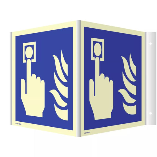Winkelschild Hausalarm (Brandmelder-Flamme), Symbolschild