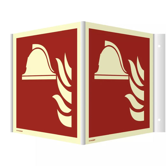 Winkelschild Mittel und Geräte zur Brandbekämpfung, Symbolschild, ISO 7010