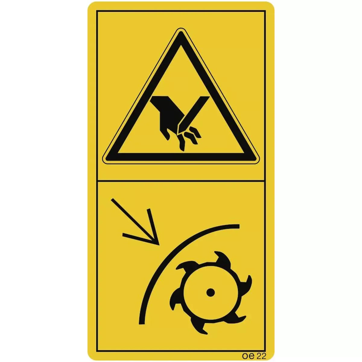 Zum Schleifen der Messer Schutzeinrichtung...(Hochformat), Symbolschild, ISO 11684