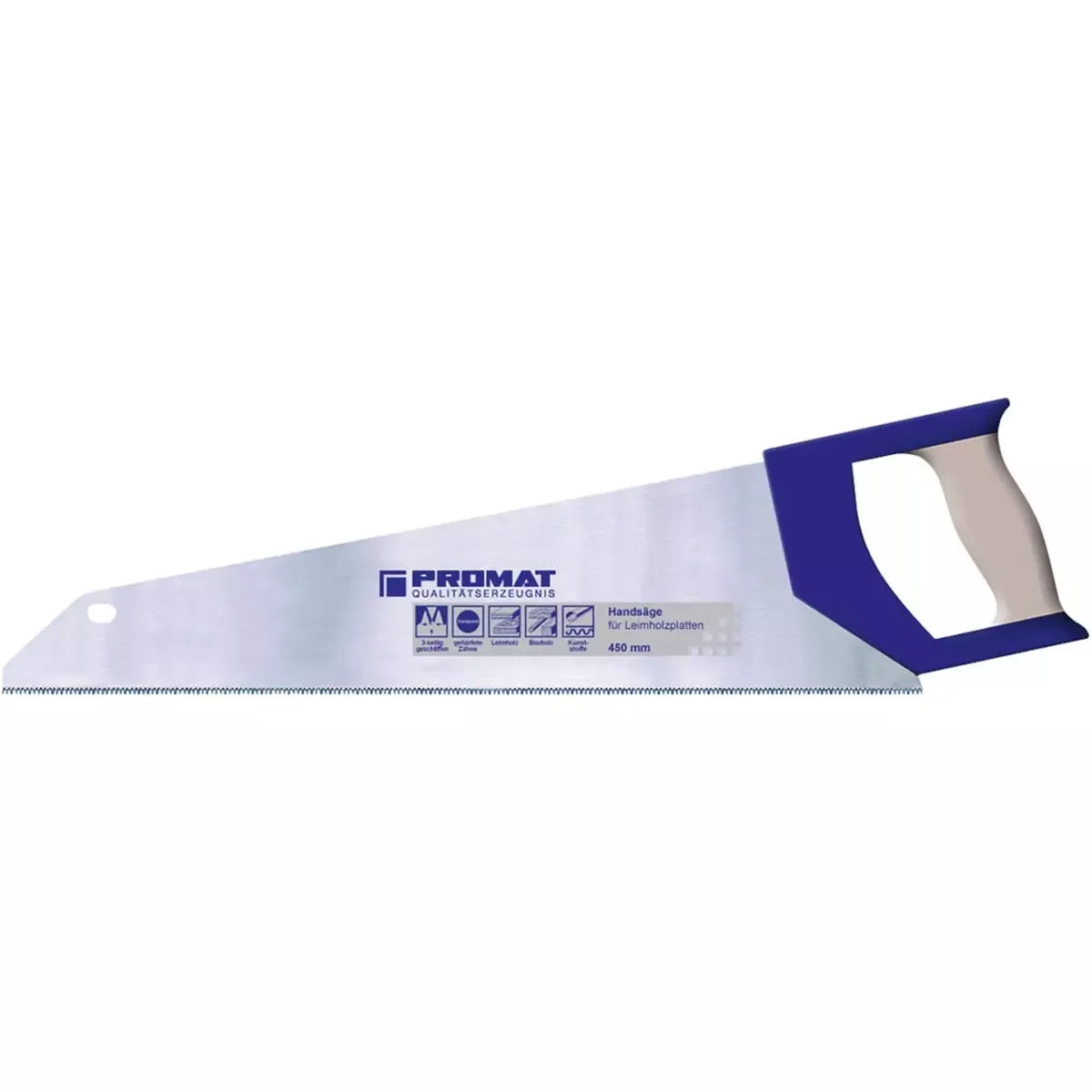 Kunststoffhandsäge, Blattlänge450 mm, 11 Zähne/Zoll, für PVC, mit 2-Komponenten-Griff