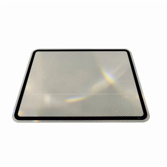 Zusatzzeichen mit Wunschtext, Grund weiß, Rand schwarz - 420x420 2mm RA1