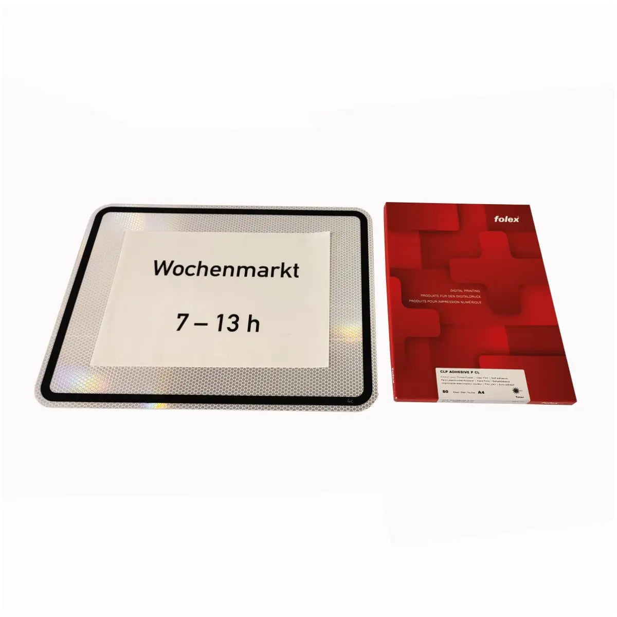 Zusatzzeichen OHNE Text, Grund weiß, Rand schwarz